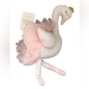 Pink and White Swan Baby Rattle